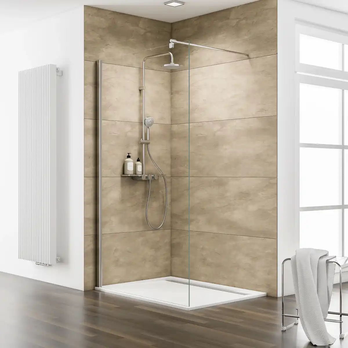 Bild 1 von SCHULTE Duschwand »MasterClass«, BxH: 100 x 200 cm, ESG, Walk-In, Ecke