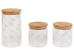 LIVARNO home Glas-Aufbewahrungsdosen-Set, 3-teilig