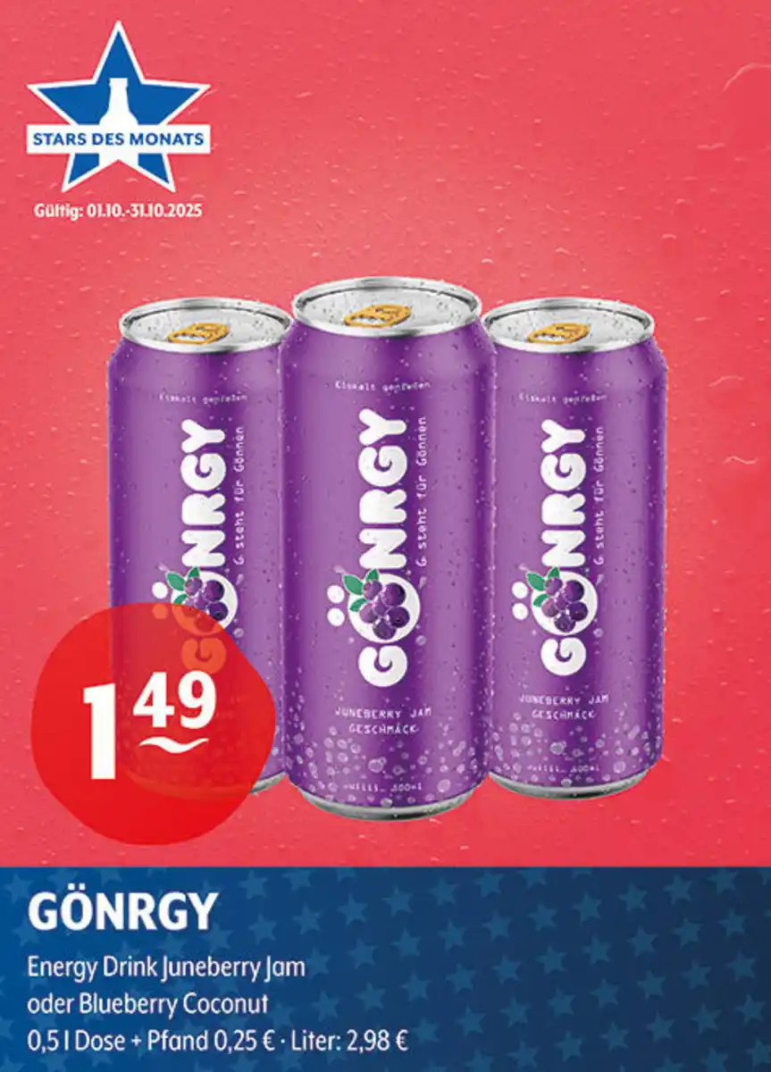 Bild 1 von GÖNRGY Energy Drink Juneberry Jam oder Blueberry Coconut