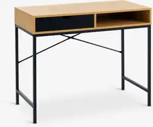 Schreibtisch TRAPPEDAL 48x95 eichefarben/schwarz