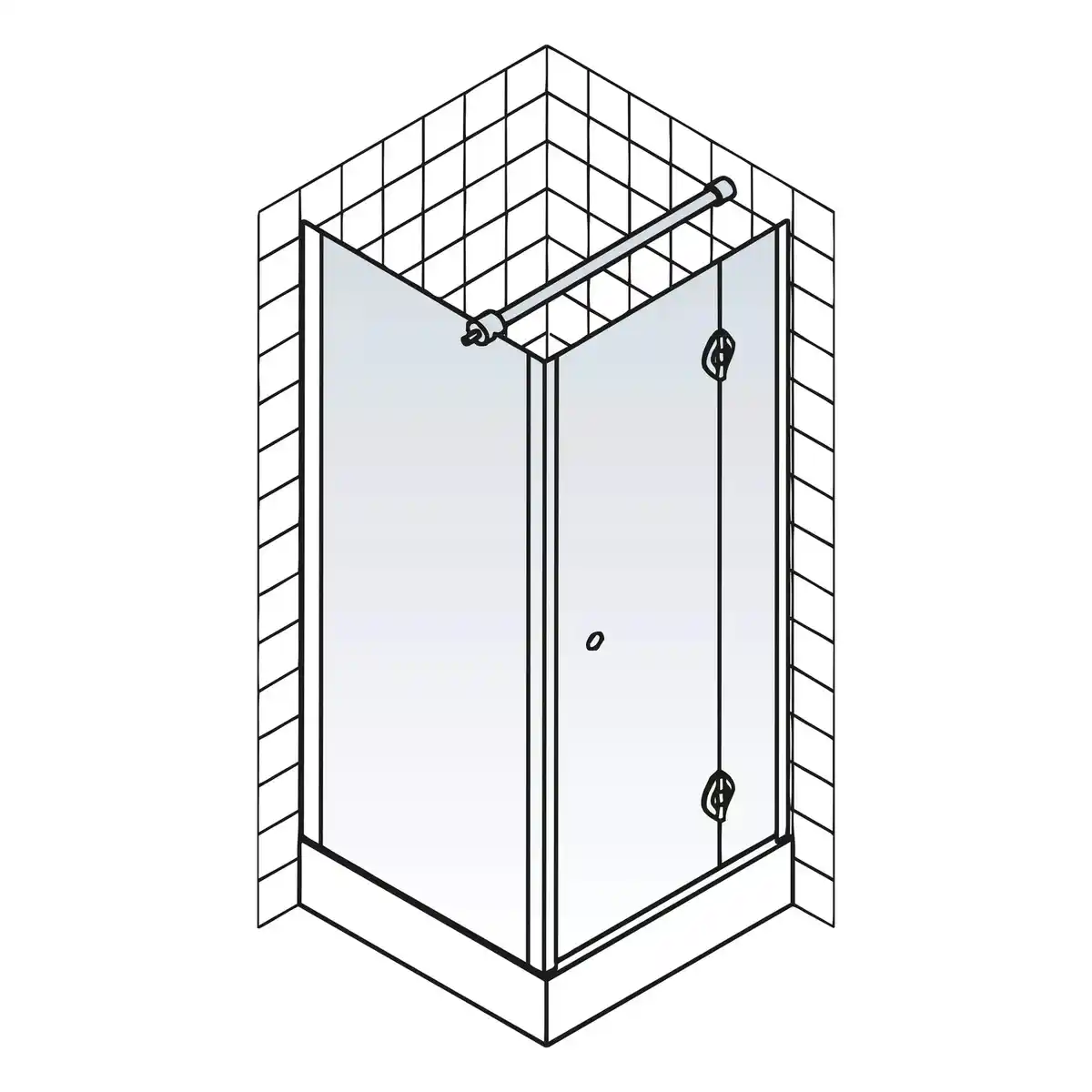 Bild 2 von SCHULTE Eckdusche »Masterclass«, chromoptik, 90x90 cm, Tür rechts