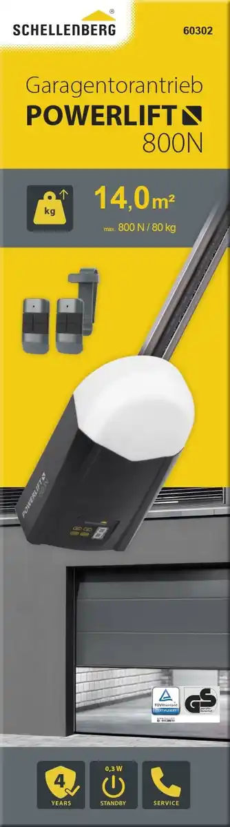 Bild 1 von Schellenberg Garagentorantrieb Powerlift 800 N inkl. 2 Handsender