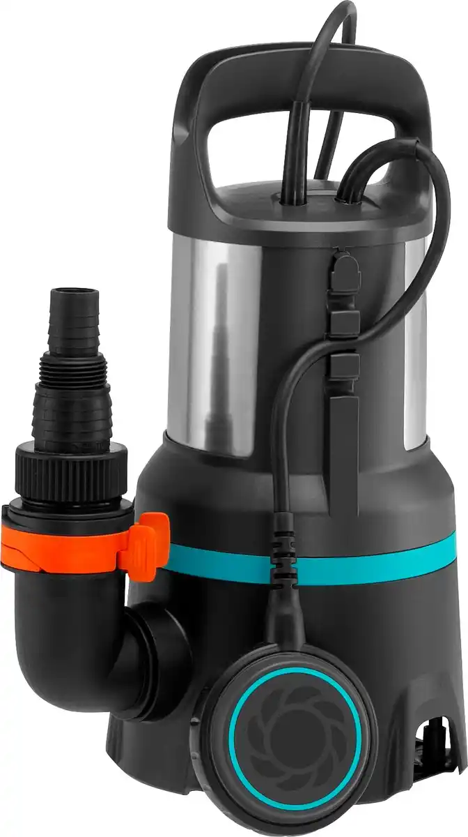 Bild 1 von Gardena Schmutzwasser Tauchpumpe 16000 l/h 7 m 450 Watt inkl. Anschlussschellensatz