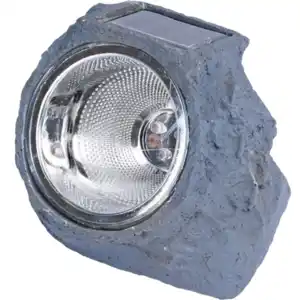 Solarlampe in realistischer Steinoptik – Nachhaltige Gartenbeleuchtung mit Stil Farbe: Grau