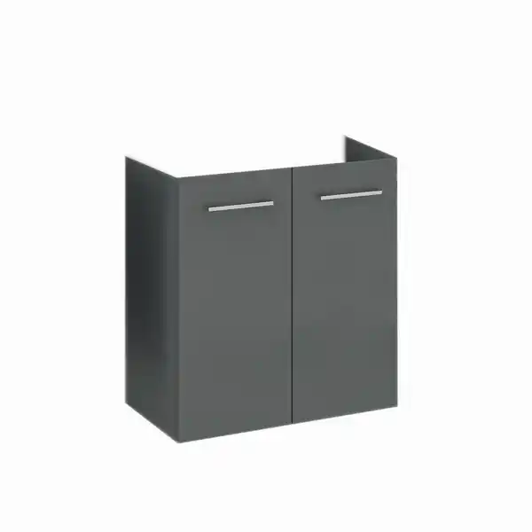 Bild 1 von Waschbeckenunterschrank 'Mattia' anthrazit glänzend 52,7 x 55,9 x  31,6 cm
