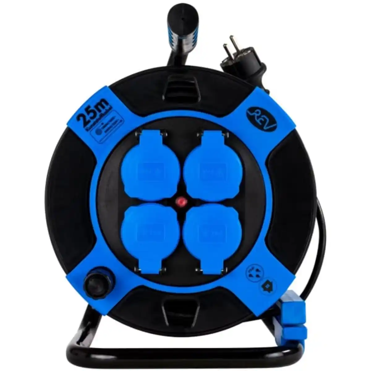 Bild 1 von REV Kabeltrommel 25m Außen Kompakt, H05VV-F3G1,5, blau