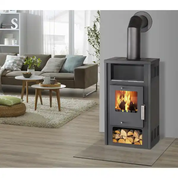 Bild 3 von accente Kaminofen »Europa«, grau, Stahlblech, 7,2 kW