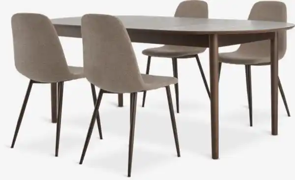 Bild 1 von MARSTRAND L200/280 Tisch eichenf. dunkel + 4 JONSTRUP beige