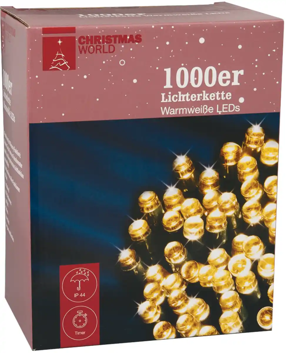 Bild 1 von 1000er Lichterkette wwLEDs 8 Funk Timer IP44 NT
