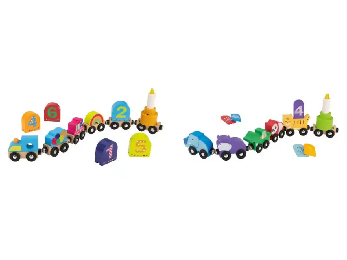 Bild 1 von lupilu® Holzeisenbahn-Set, 16-teilig / 13-teilig