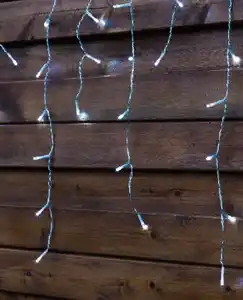 Kaltweiß Lichterkette Eisregen 360LED 8 Funk+T IP44 NT