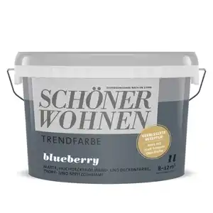 Schöner Wohnen Farbe Trendfarbe 'Blueberry' blau matt 1 l