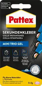 Pattex Sekundenkleber Ultra Gel Mini Trio, 3 g 3 x 1 g