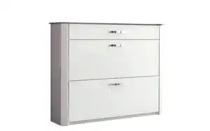 Arredokit - Schuhschrank Melodie, weiß/alufarbig, inkl. Softclose Funktion