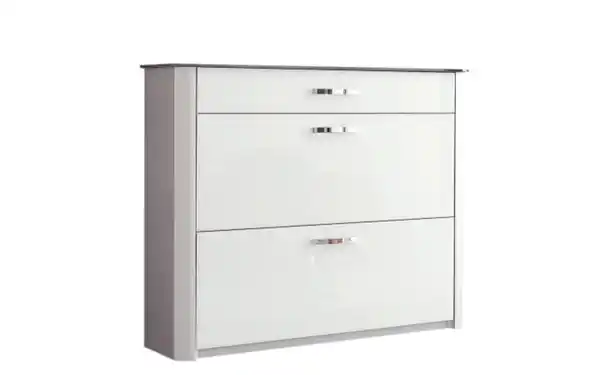 Bild 1 von Arredokit - Schuhschrank Melodie, weiß/alufarbig, inkl. Softclose Funktion