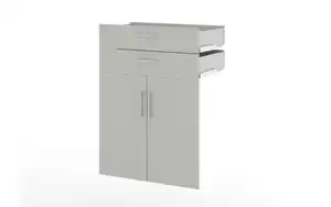 Vito - 2er-Türen Vary, kreidegrau, 2 Schubkästen