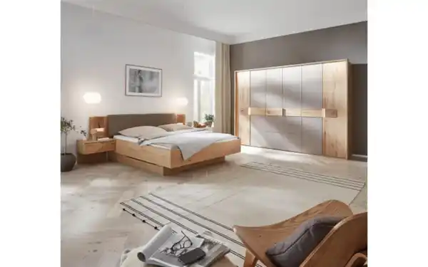 Bild 4 von Mondo - Bettanlage Maleta, Asteiche teilmassiv/fango, inkl. Nachtkonsolenpaar