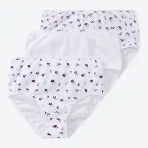 Damen-Taillenslip mit Blumen-Muster, 3er-Pack
