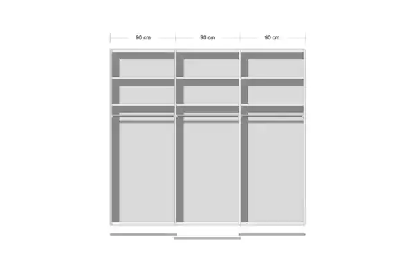 Bild 2 von Schwebetürenschrank Kulmbach, seidengrau, 271 x 229 cm