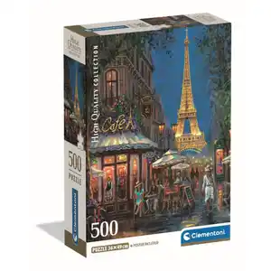 Puzzle - Caf&#233; am Eiffelturm bei Nacht - 500 Teile - High Quality Collection