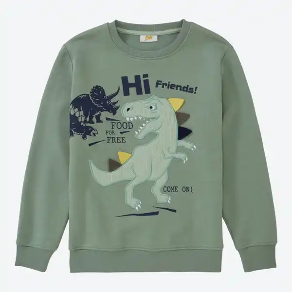 Bild 2 von Kinder-Jungen-Sweatshirt mit Dino-Applikation
