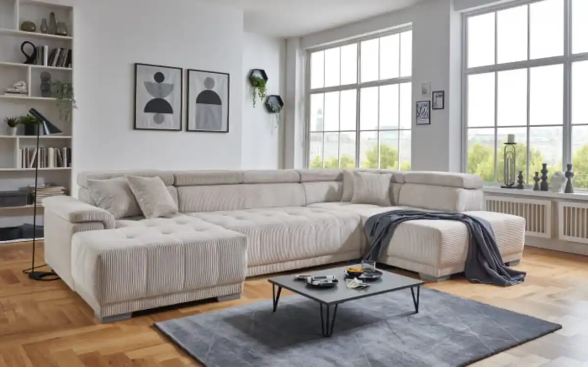 Bild 1 von Matex - Wohnlandschaft Fondi, natur, inkl. elektrischer Vorziehbank