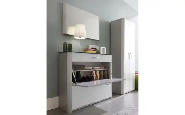 Bild 2 von Arredokit - Schuhschrank Melodie, weiß/alufarbig, inkl. Softclose Funktion