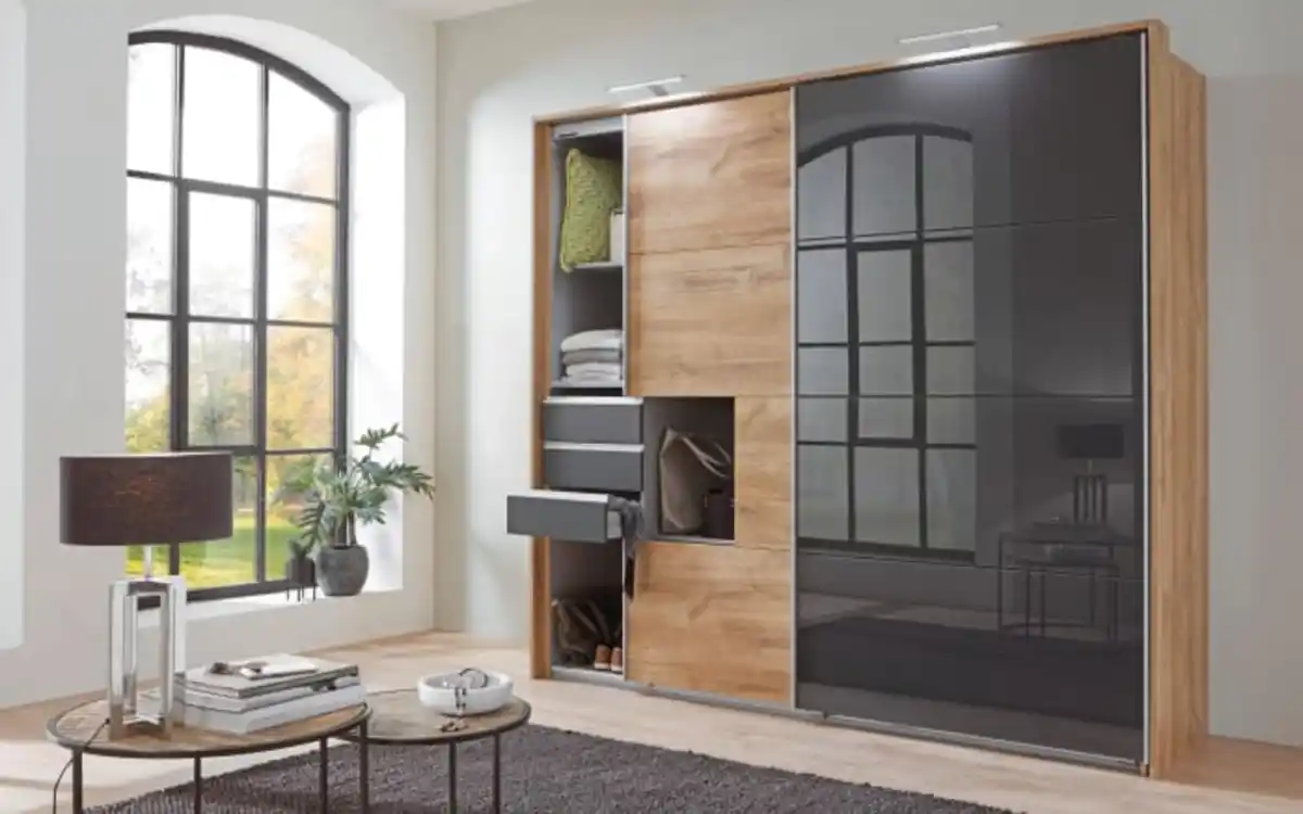 Bild 1 von wimex - Schwebetürenschrank Saigon, Plankeneiche, 225 x 210 cm