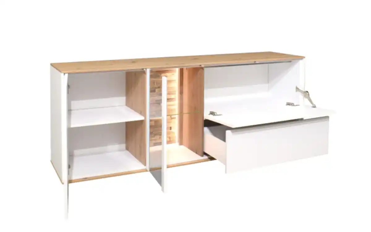 Bild 4 von Mäusbacher - Lowboard Faro, weiß/Asteiche, 65 cm, inkl. Push-to-Open Funktion