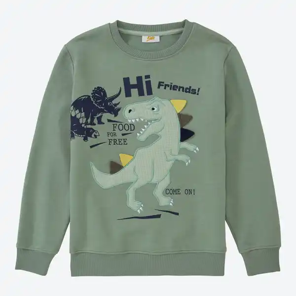 Bild 3 von Kinder-Jungen-Sweatshirt mit Dino-Applikation