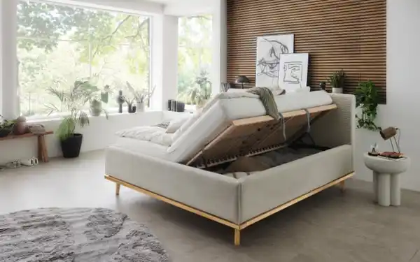 Bild 3 von Duo Collection - Polsterbett Delphi, beige, 180 x 200 cm, inkl. Bettkästen