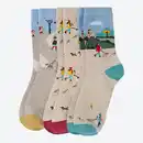 Bild 1 von Damen-Socken mit Herbstlandschafts-Motiv, 3er-Pack