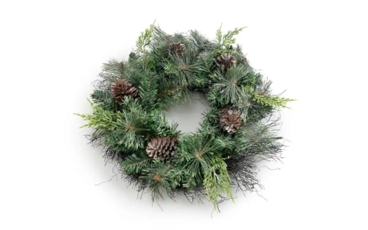 Bild 1 von Deko-Weihnachtskranz, grün, 46 cm