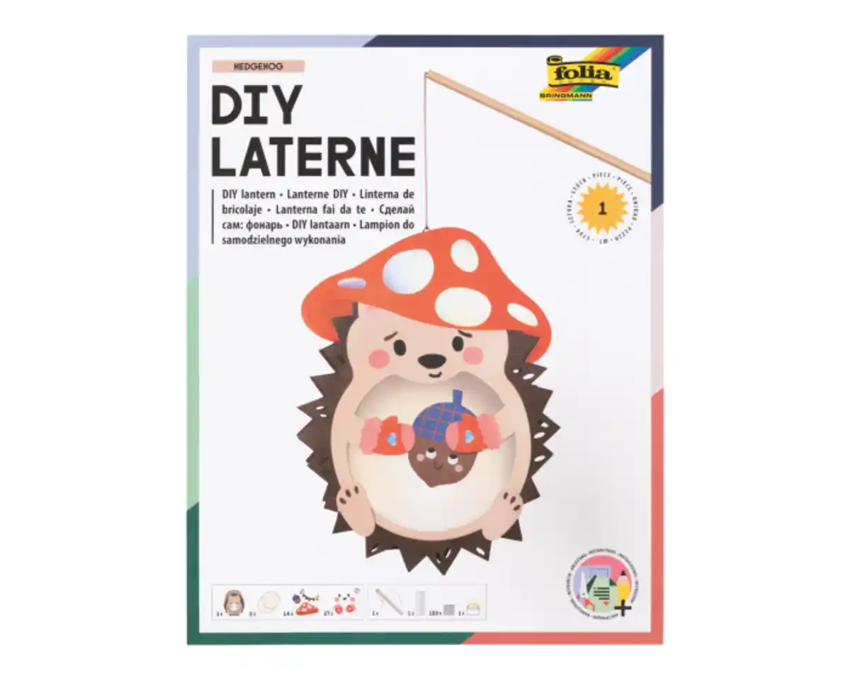 Bild 1 von Bastelset Laterne Igel incl. LED-Licht