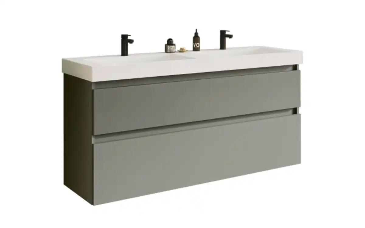 Bild 3 von Mondo - Badprogramm Moyo, betongrün, inkl. Doppelwaschtisch