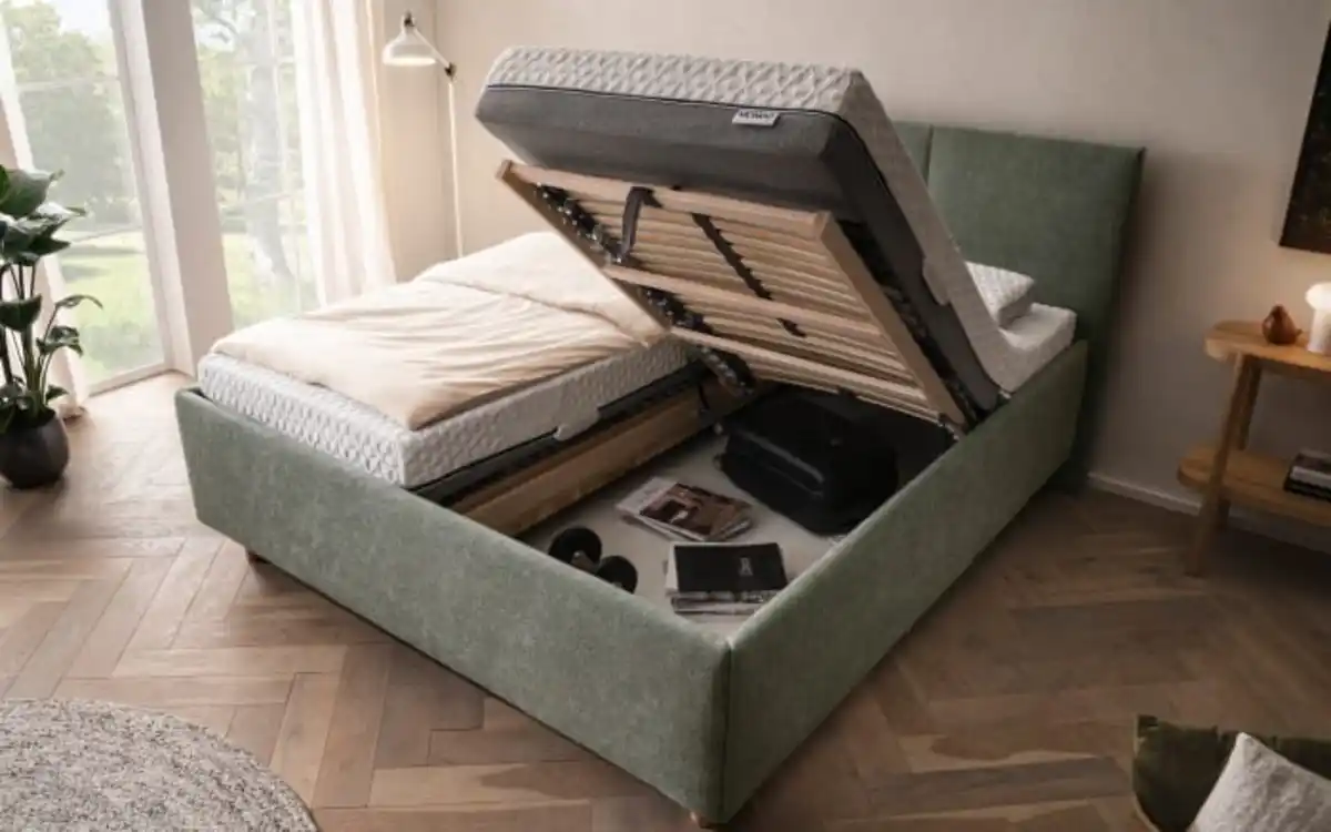 Bild 2 von Polsterbett Barell, grün, 180 x 200 cm, H3/H4