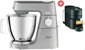 KVL85.594SI Titanium Chef Baker XL + Dein Geschenk: Nespresso ENV90.B Küchenmaschine silber