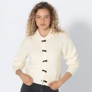 Damen-Strickjacke mit Duffle-Knöpfen