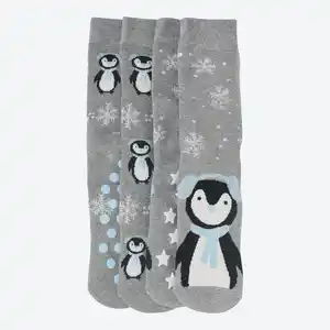 Damen-ABS-Socken mit Pinguin-Motiv, 2er-Pack