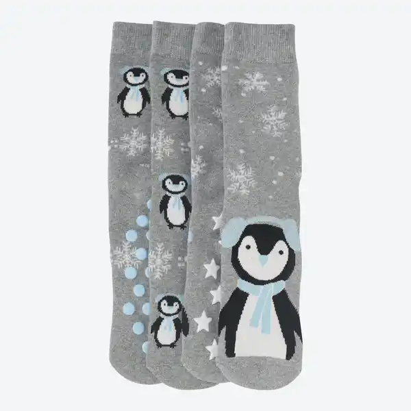 Bild 1 von Damen-ABS-Socken mit Pinguin-Motiv, 2er-Pack