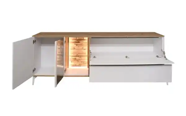 Bild 3 von Mäusbacher - Lowboard Faro, weiß/Asteiche, 80 cm, inkl. Push-to-Open Funktion