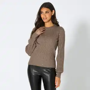 Damen-Pullover mit Pailletten-Besatz