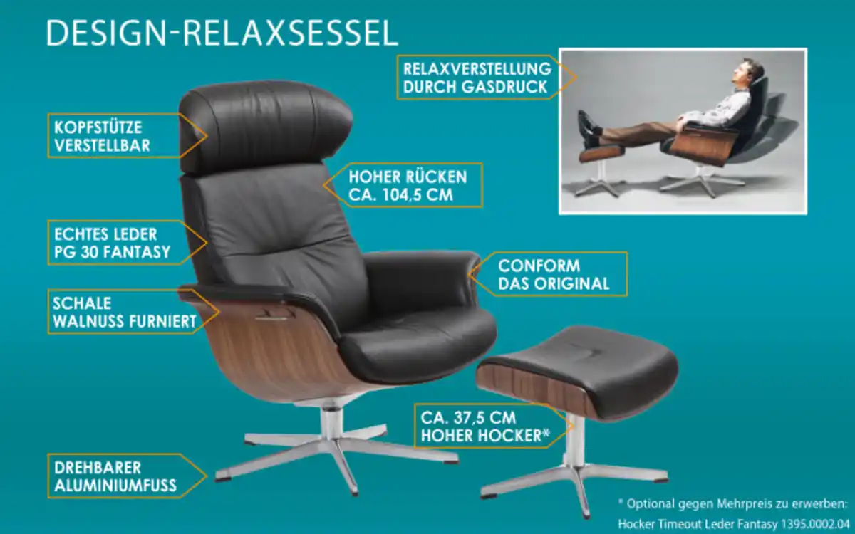 Bild 2 von Conform - Relaxsessel Timeout, schwarz