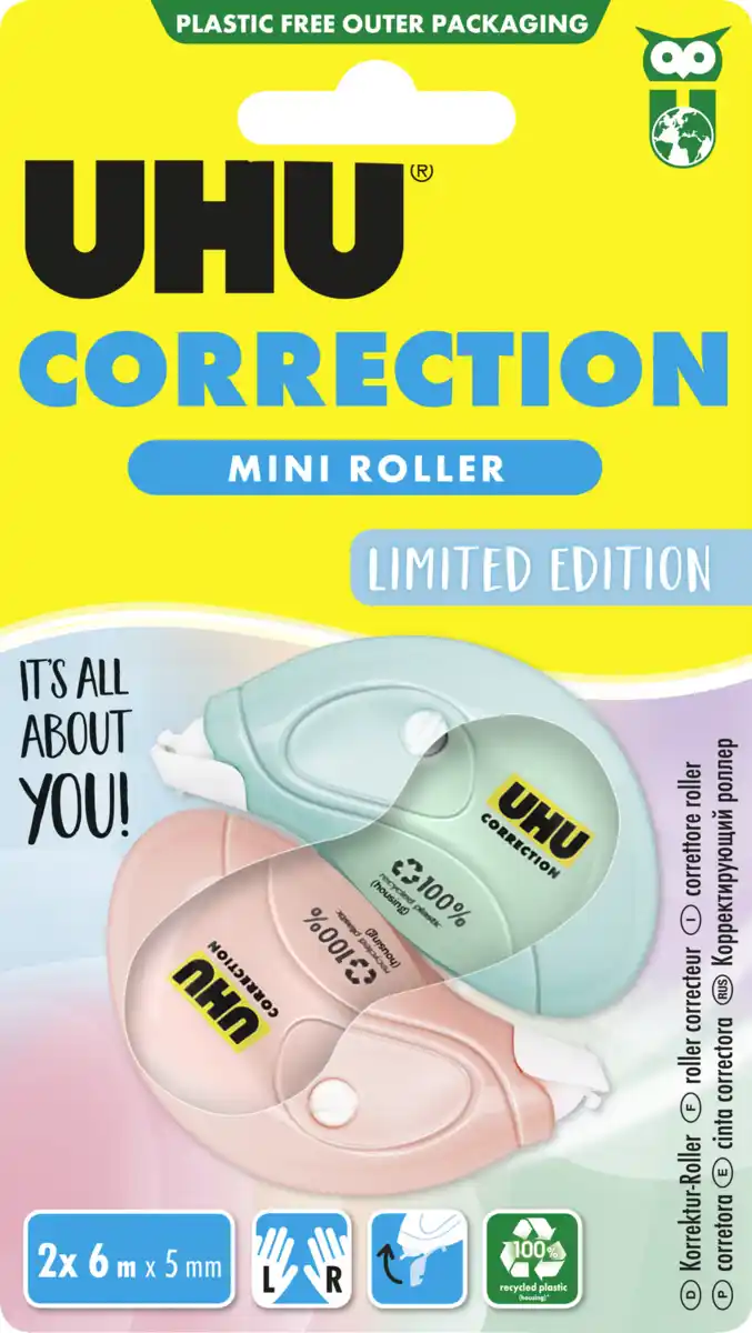Bild 1 von UHU 2er Set Mini Korrektur-Roller, 12 m