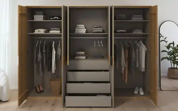 Bild 2 von Mondo - Drehtüreschrank Maleta, Asteiche teilmassiv/fango, 301 x 223 cm