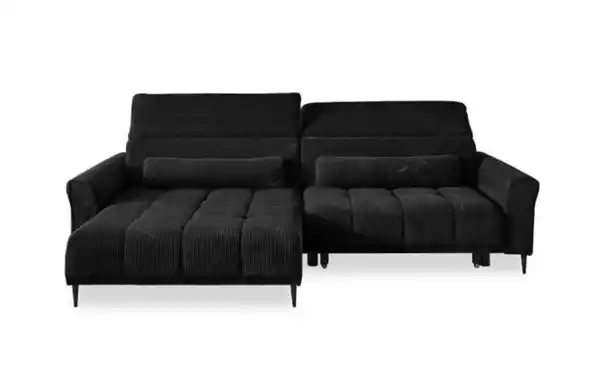 Bild 2 von Iwaniccy - Wohnlandschaft Logan, schwarz, Ottomane links, inkl. Kopfteilverstellung