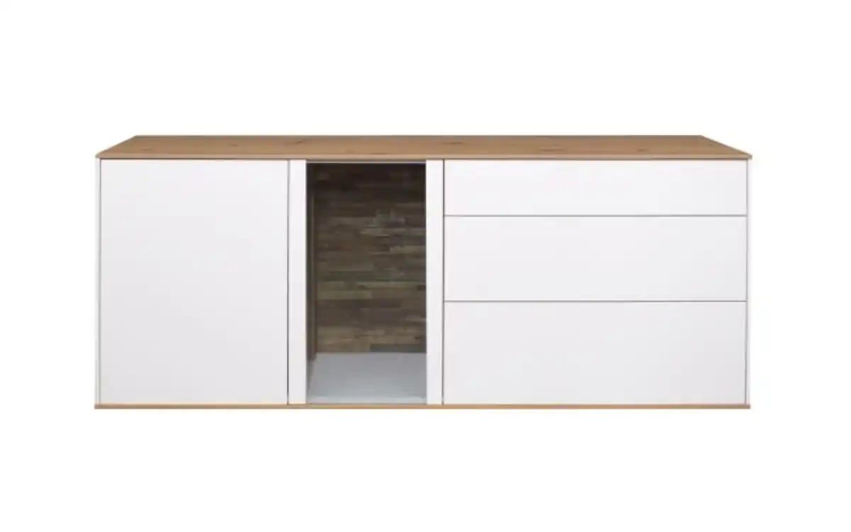 Bild 3 von Mäusbacher - Lowboard Faro, weiß/Asteiche, 65 cm, inkl. Push-to-Open Funktion