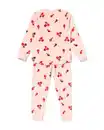 Bild 4 von Kinderpyjama Velours Kirsche rosa