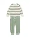 Bild 1 von Kinderpyjama Velours mit Streifen grün
