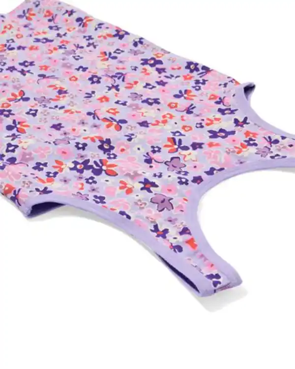 Bild 3 von Kinder-Unterhemden aus Baumwollstretch, Blumen – 2 Stück rosa